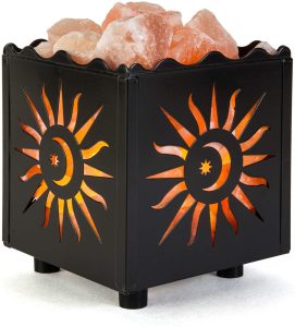 Crystal Décor Pink Himalayan Salt Lamp in Sun Design