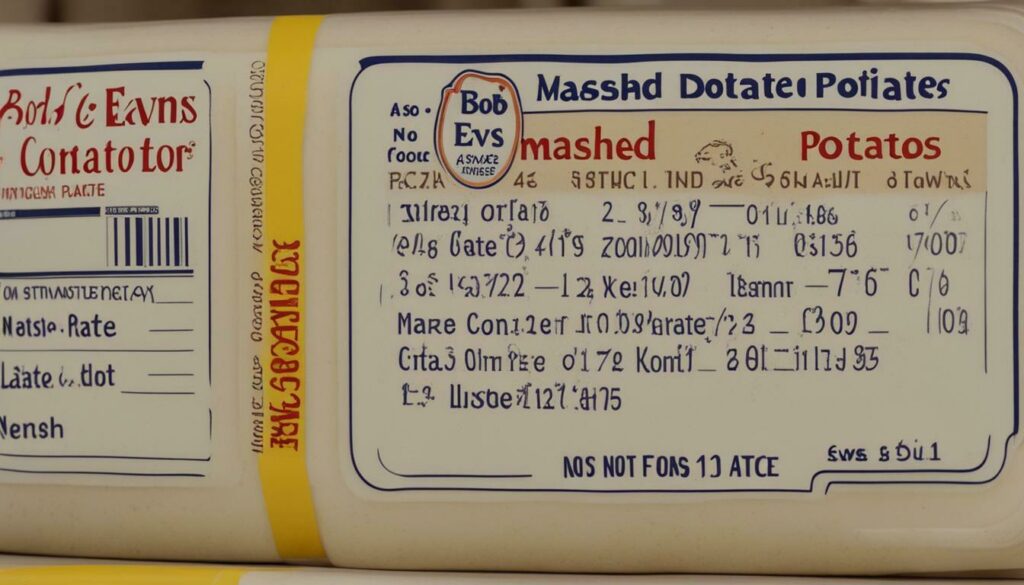 Bob Evans mashed potatoes with a use by date label