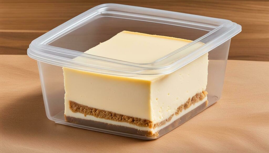 Costco cheesecake stored in airtight container