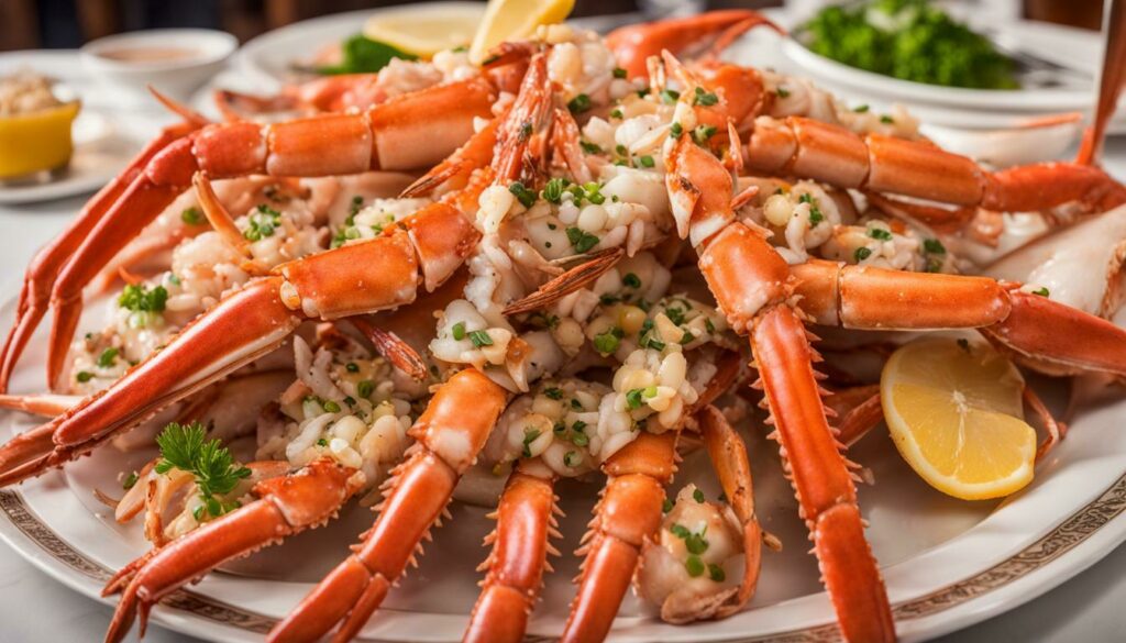 Crab legs feast at Shells Seafood Restaurant