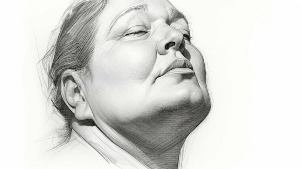 double chin sketching techniques