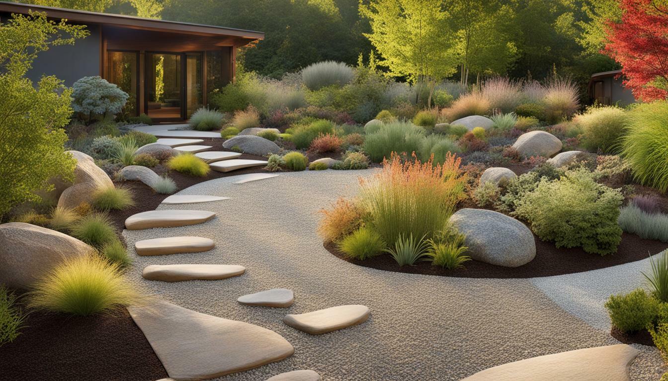 garden design with sleepers and gravel