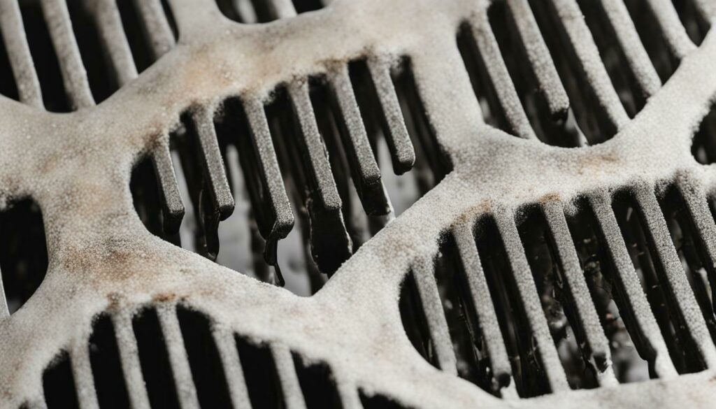 remove burnt residue from dryer grate