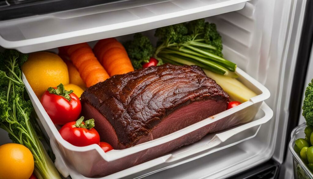 Keeping cooked brisket fresh in the refrigerator
