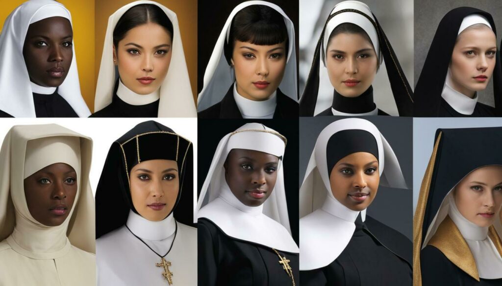 Nun's headgear variations
