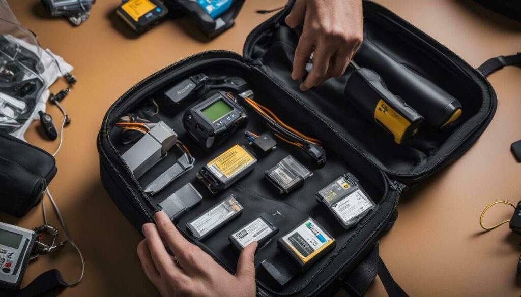 batteries in hand luggage and metal detectors