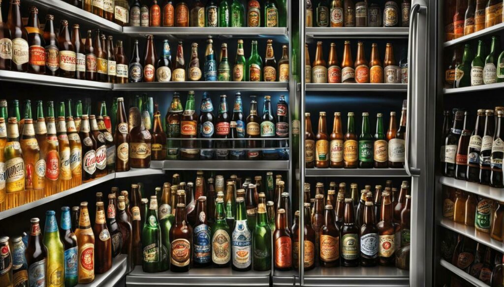 fridge storage for opened beer