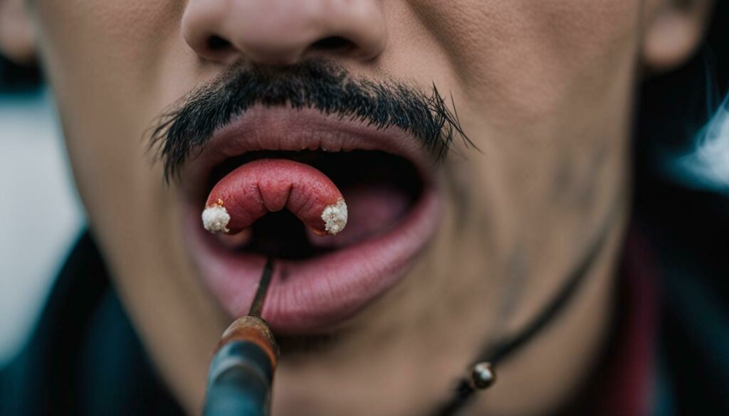 smoking restrictions with a tongue piercing