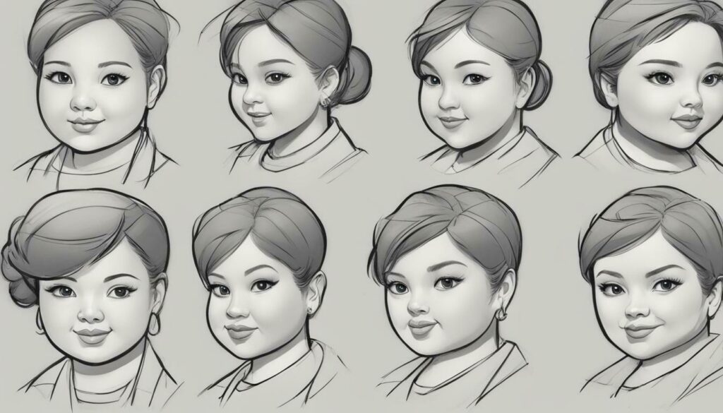 techniques for drawing a chubby face