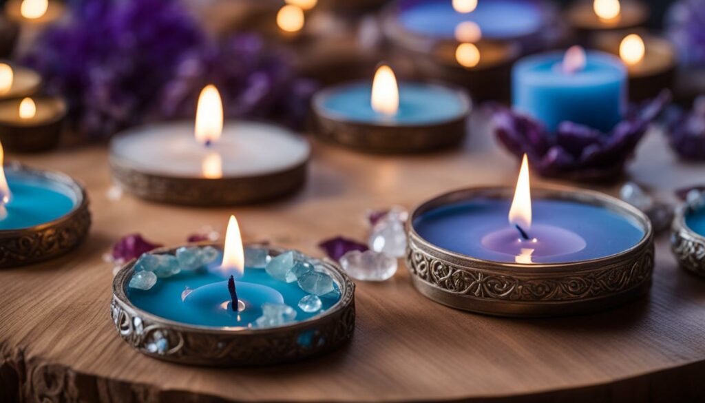 light blue candles for healing