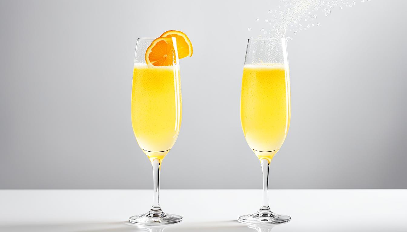 Ingredients of a mimosa cocktail