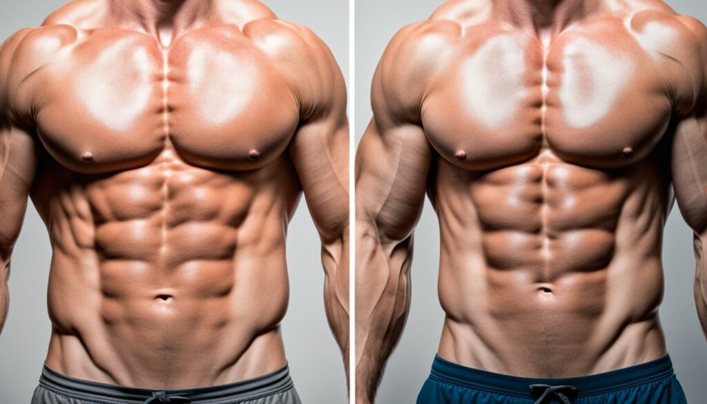 body fat percentage and abs visualization