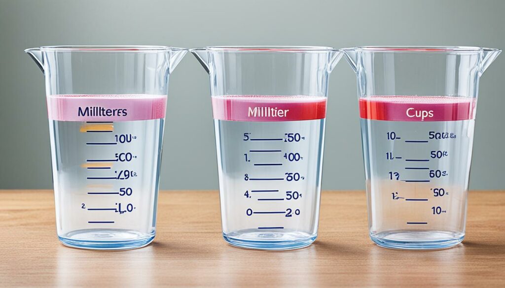 milliliter to cup conversion